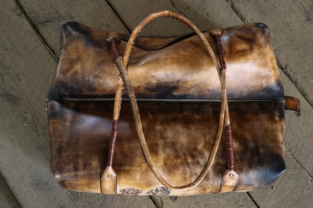 customised leather bag