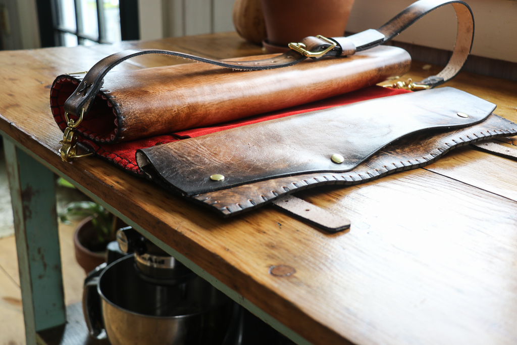 Thai Magic Sigil Custom Leather Knife Roll by Linny Kenney