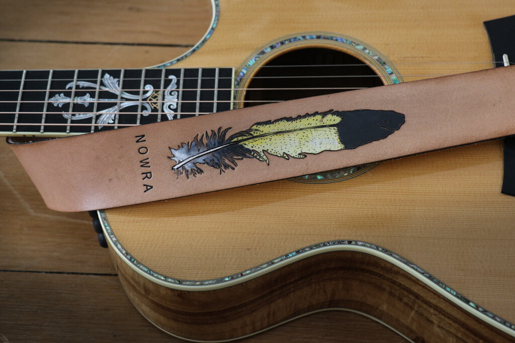 yellow tailed black cockatoo guitar strap 
