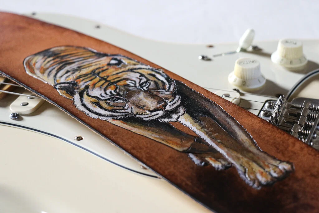 Bengal Tiger Custom Guitar Strap — Linny Kenney