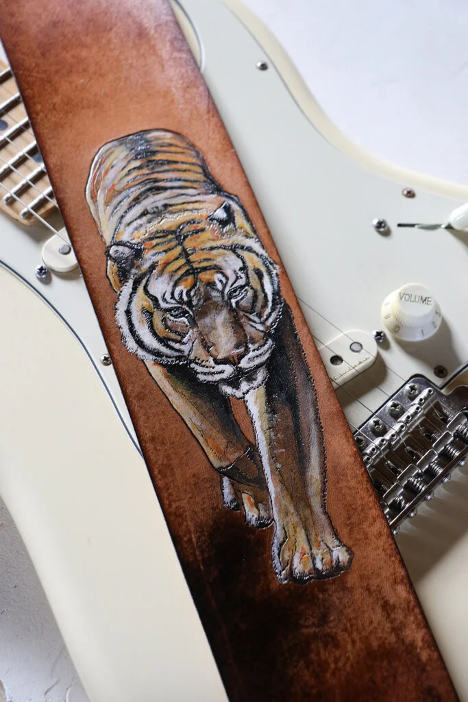 Bengal Tiger Custom Guitar Strap — Linny Kenney