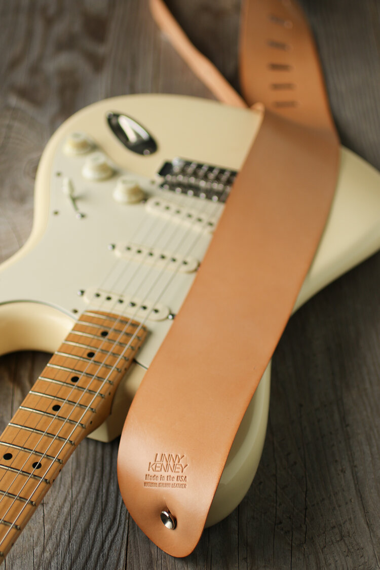 Natural Italian Vachetta Leather Wide Guitar Strap — Linny Kenney