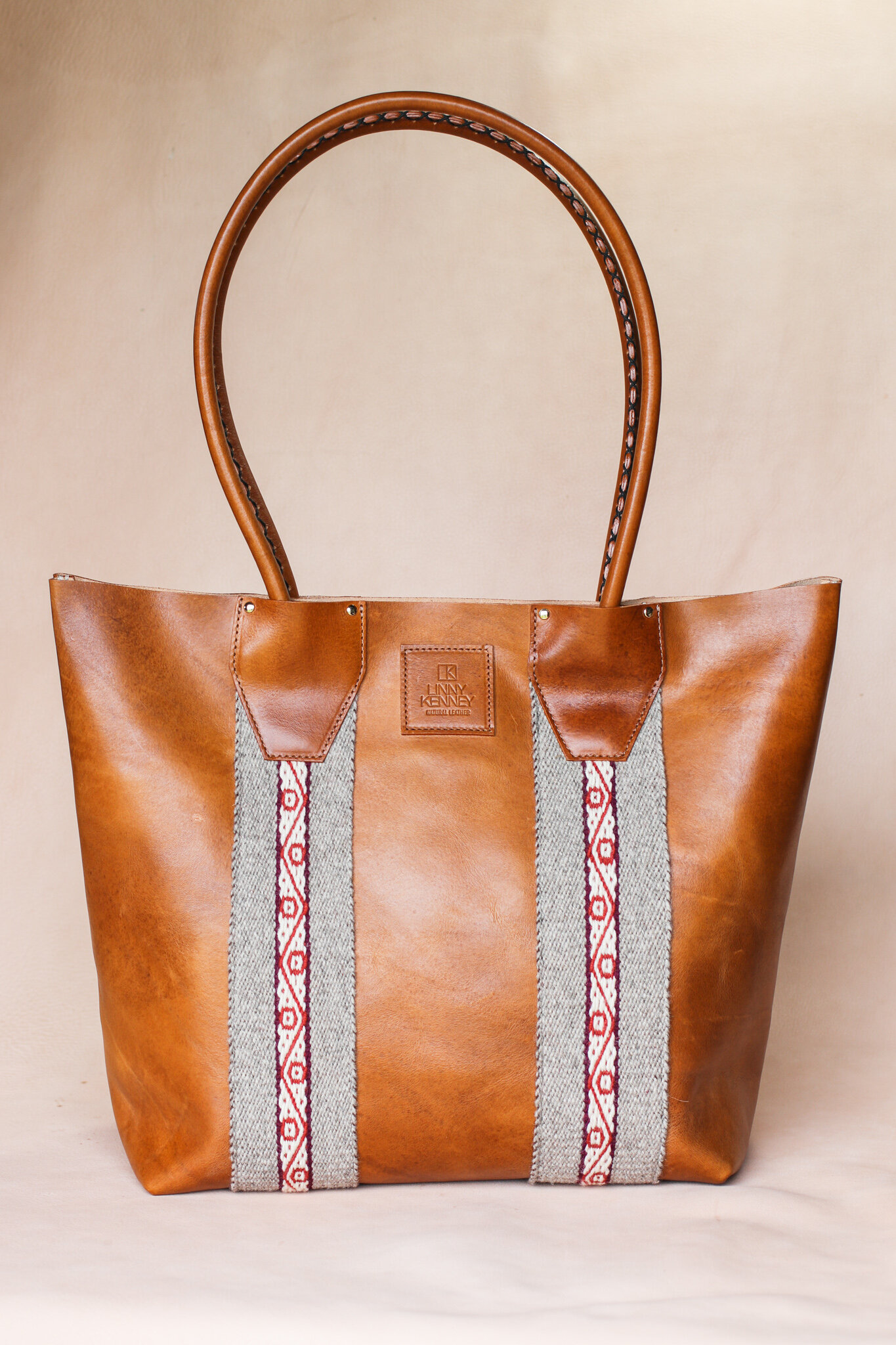 Italian leather natural tote — Linny Kenney