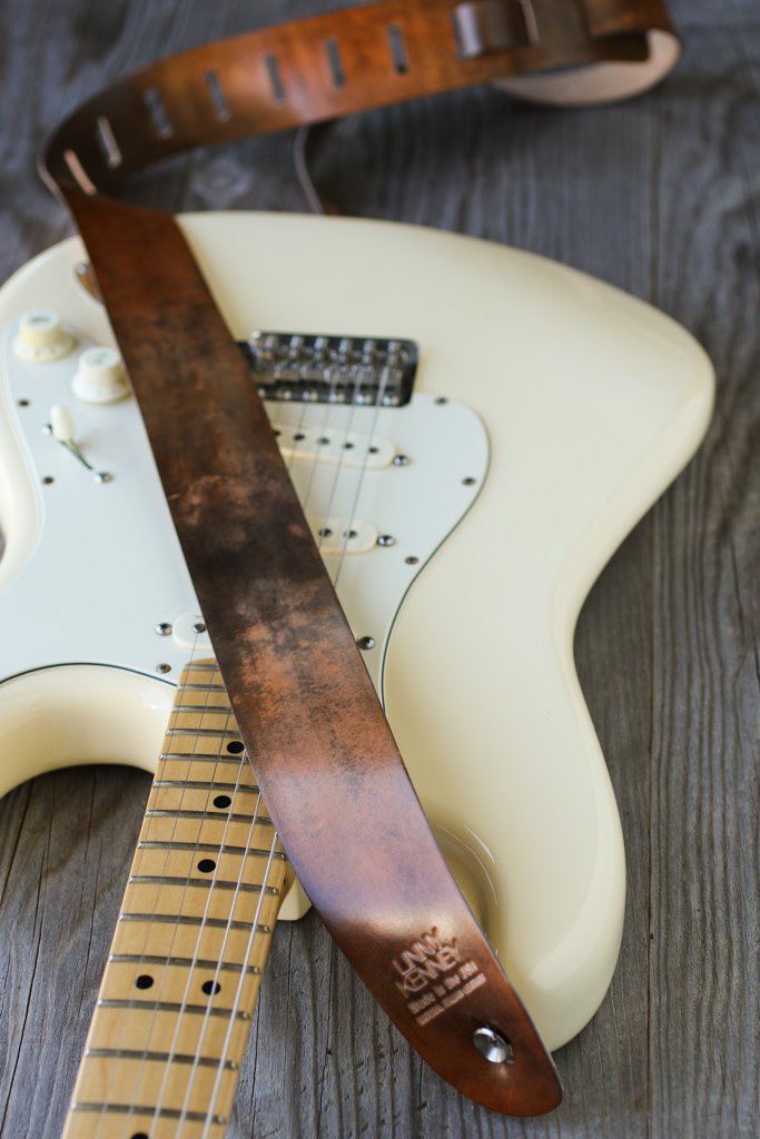 Natural Italian Leather Guitar Strap \ Stormy \ 2 Wide — Linny Kenney