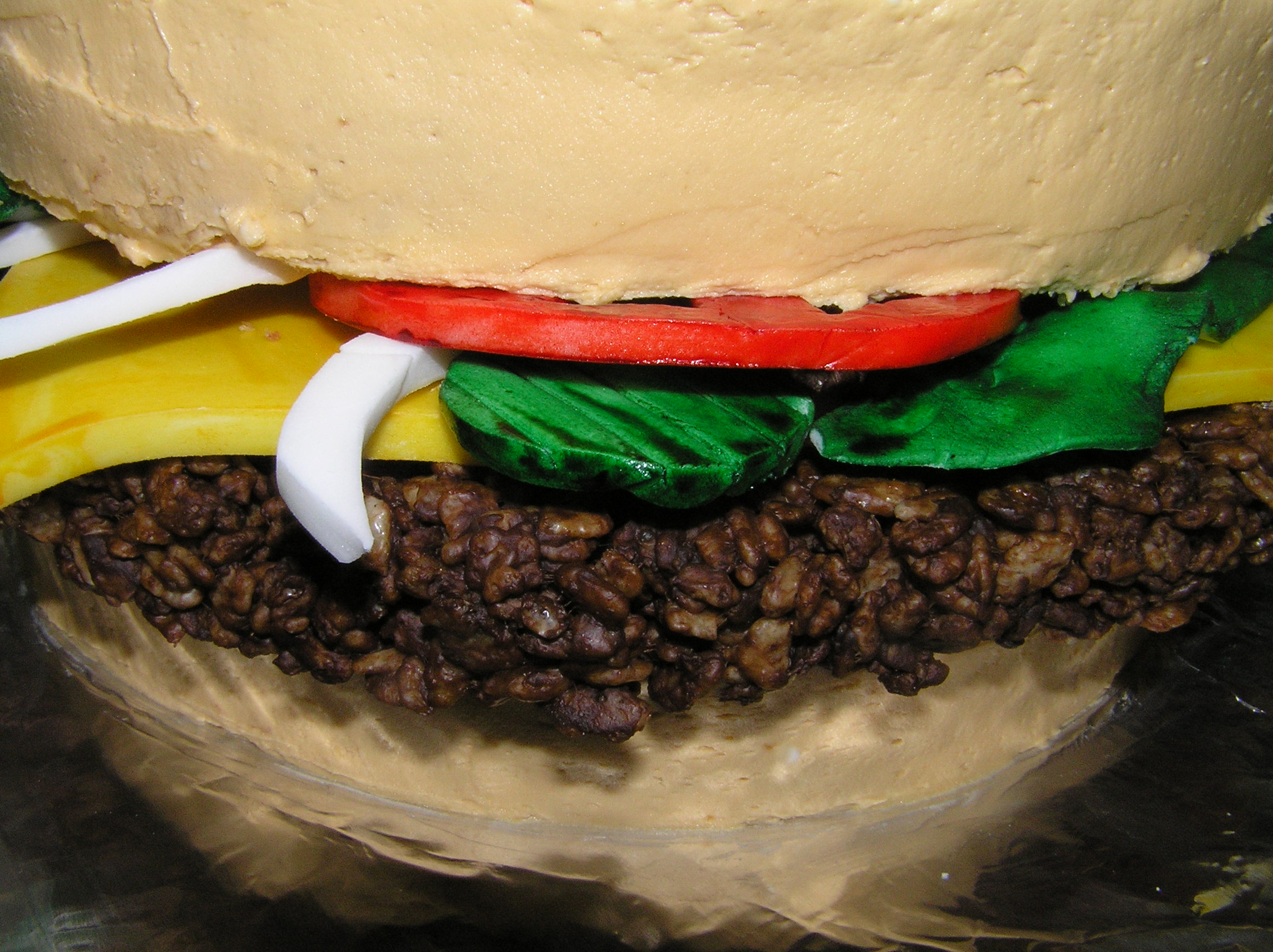 4) Hamburger: This was the first time I had a cake in an art show. It was a great conversation piece and I found out I like chocolate Rice Krispies.