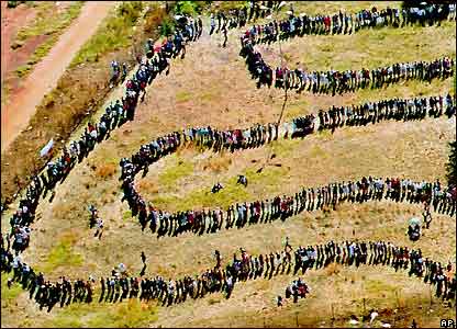 Americans might wait in line this long for a TV on Black Friday. But it would be far less organized and the police would need to be involved. 