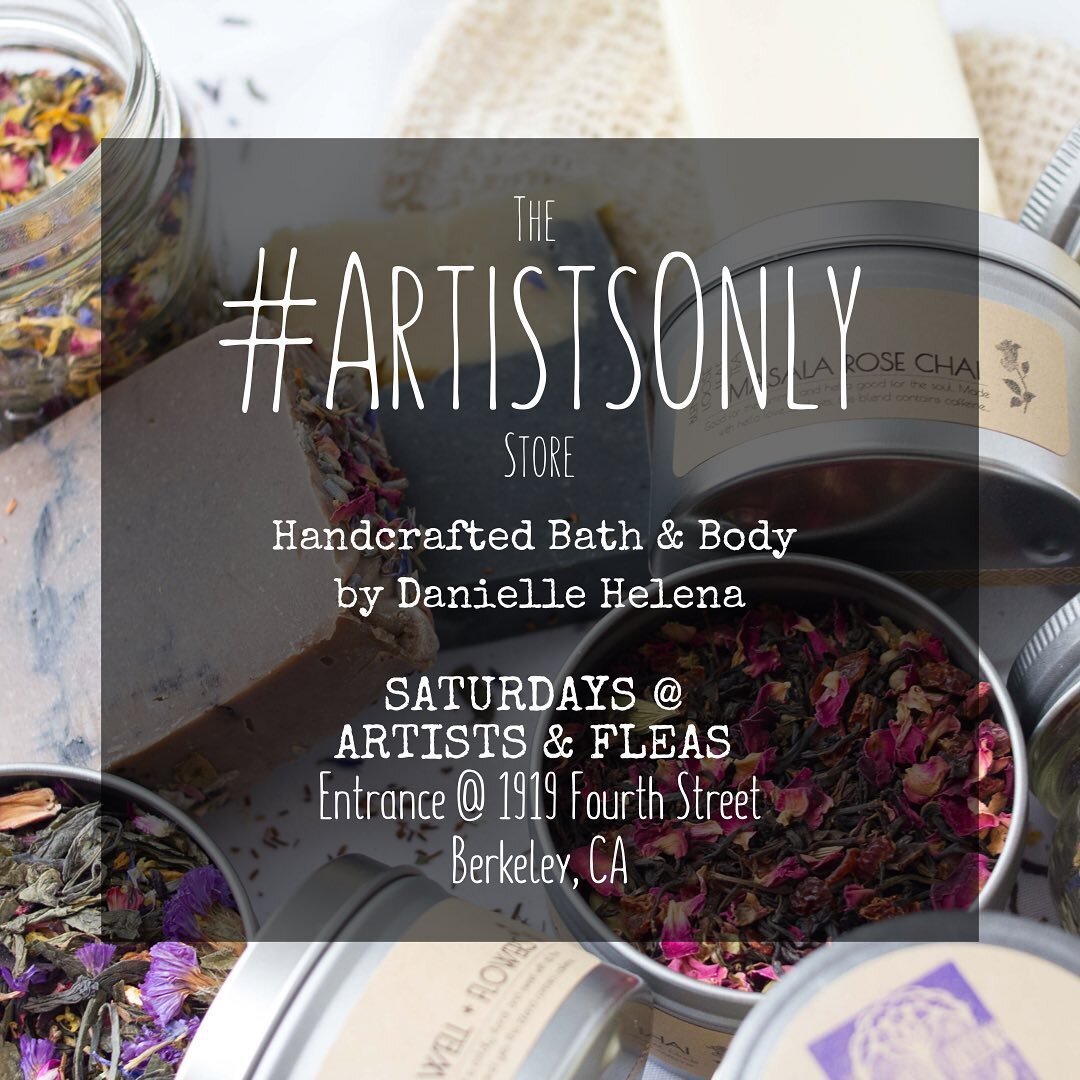 To my Bay loves, stop by for hugs and homemade bath and body goods for you and yours at @artistsandfleas this Saturday on Fourth street in Berkeley! 

#artistsonly #madewithhellalove #artistsandfleas #fourthstreetberkeley #fourthstreetmakersrow #four