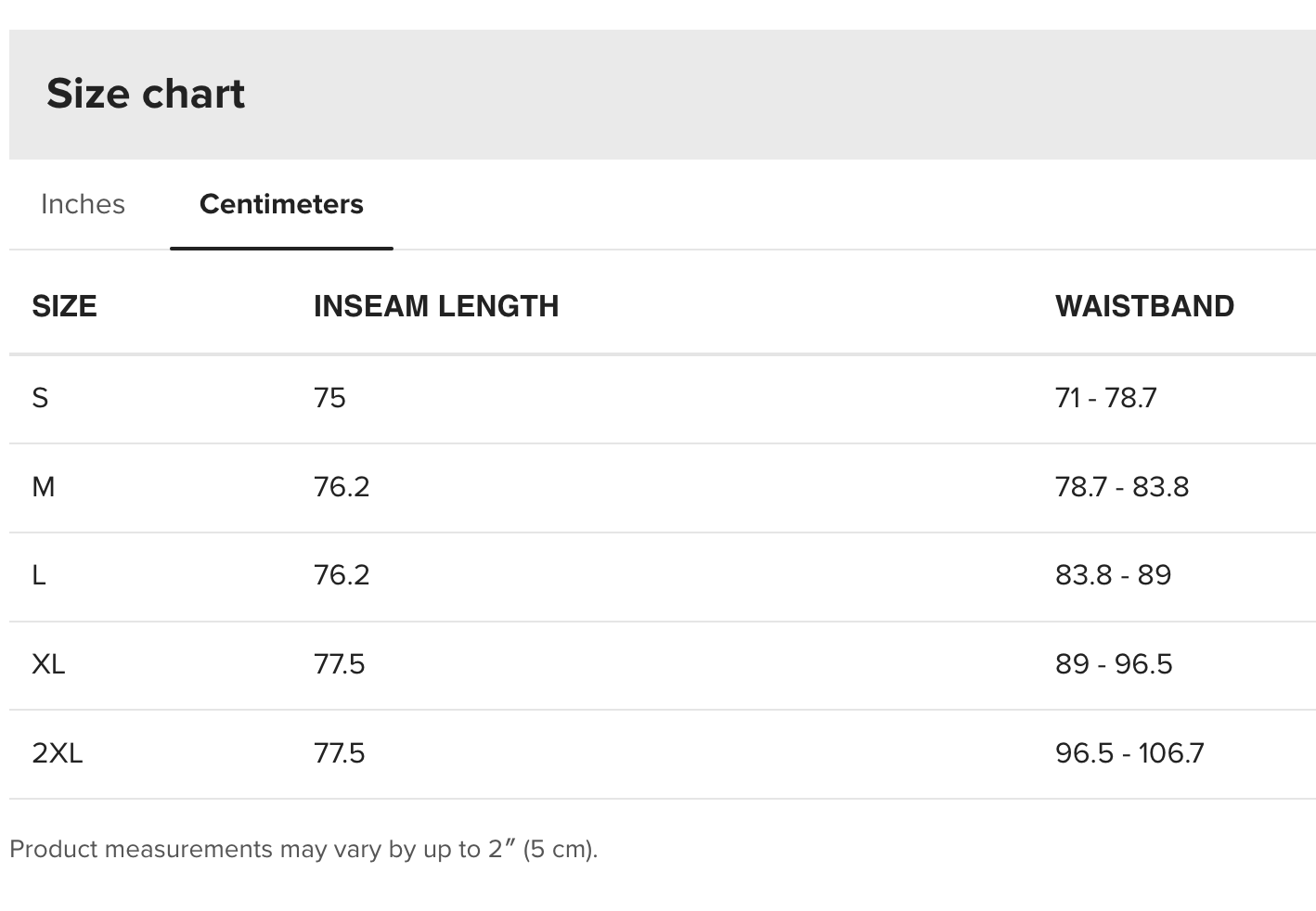 Unisex Sweatpants Size guide in cm.png