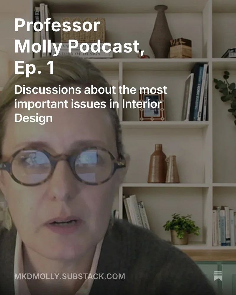 Hey you guys! I started a podcast! It lives on Substack. Find the link in my profile. The "Professor Molly" podcast is for designers and colleagues in the industry. Eventually it will have it's own Instagram, etc. This first episode is only
