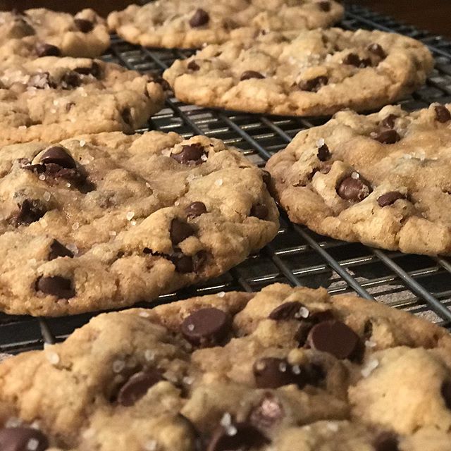 These are Maurice&rsquo;s ultimate chocolate chip cookies. Finished with Himalayan sea salt!!!