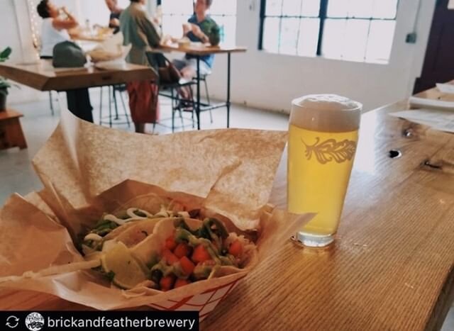 We love a @brickandfeatherbrewery beer paired with some good eats!⁠
.⁠
We hope everyone is staying well and we look forward to sharing a cold beer together at the breweries when this storm has passed! 🍻☀️