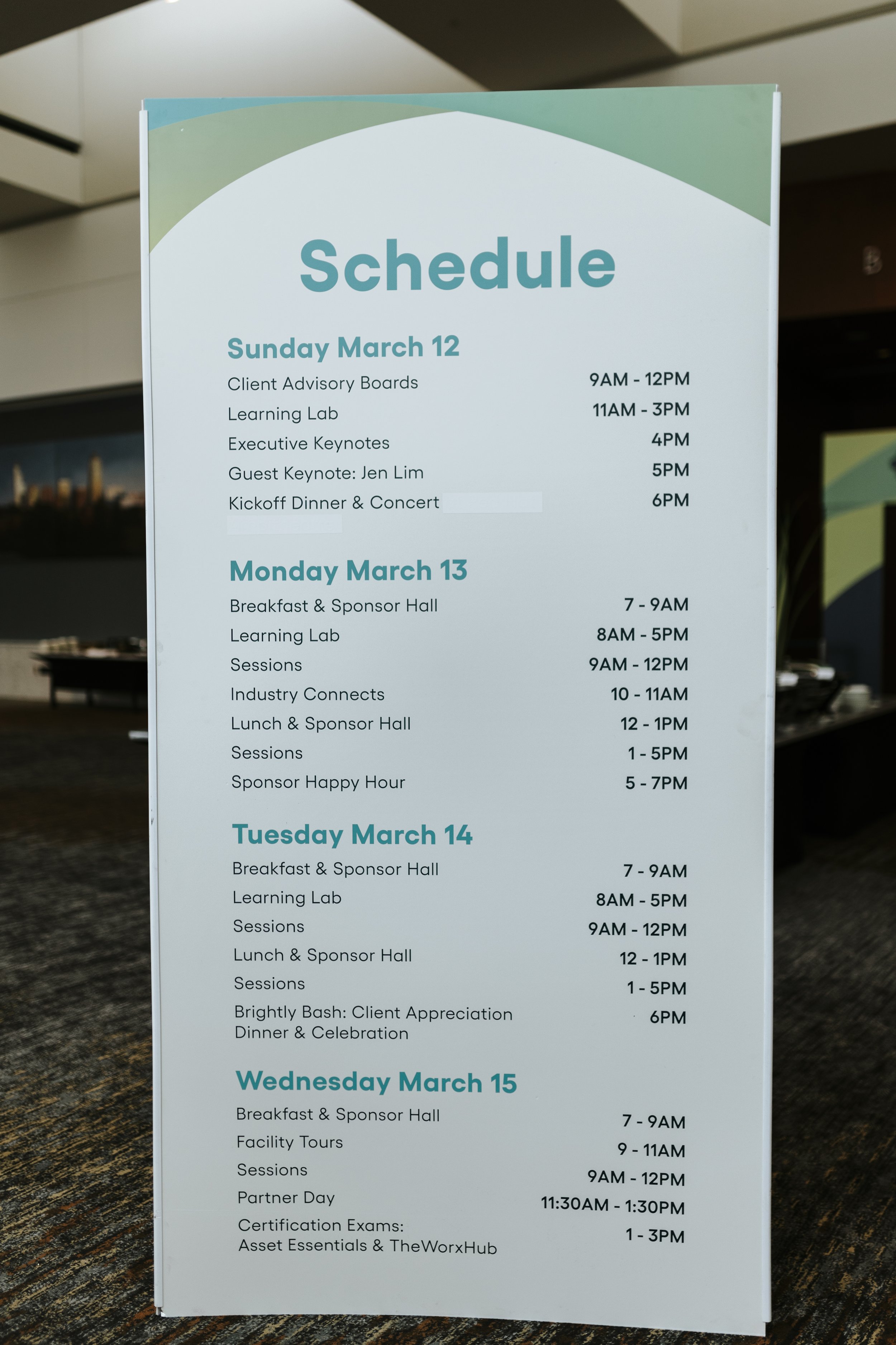 Trifold Sign - Schedule Side
