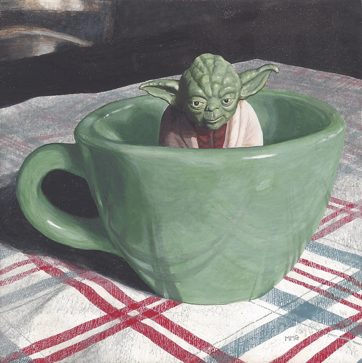 Jadeite Yoda - 6" x 6"