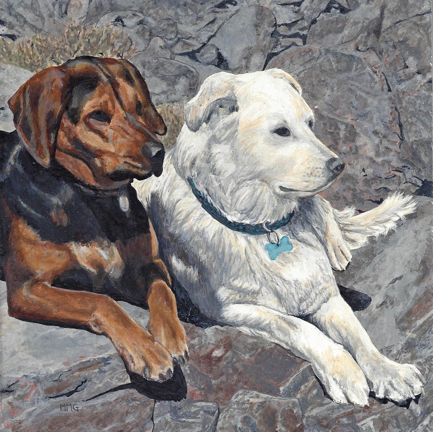 Molly's dogs - 8" x 8"