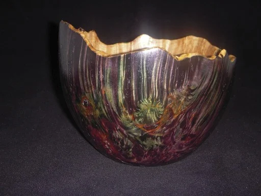 Dyed Maple Burl Bowl