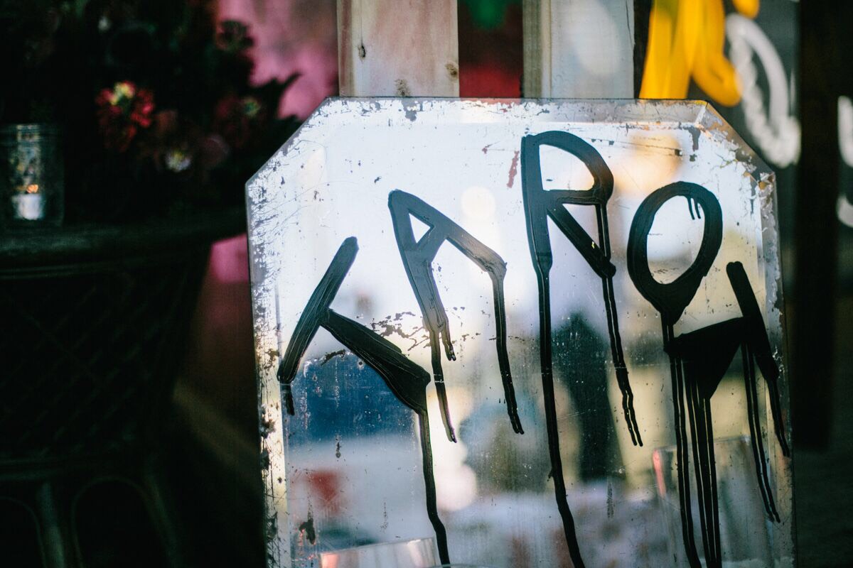 EVENT ink on vintage mirror, private wedding, Mount Duneed