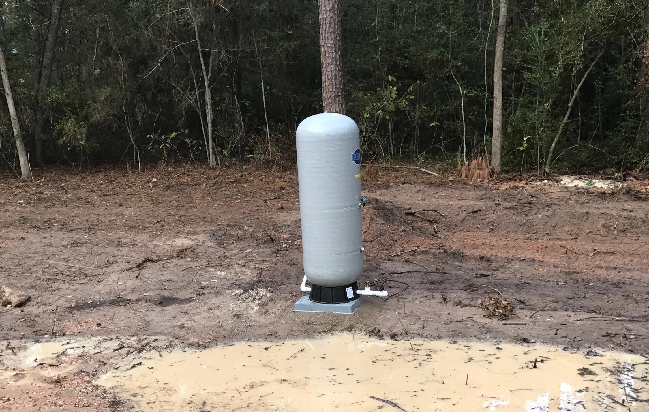 Pretty, isn't it? We'll end up enclosing this and maybe make it into an outdoor storage area with hose.