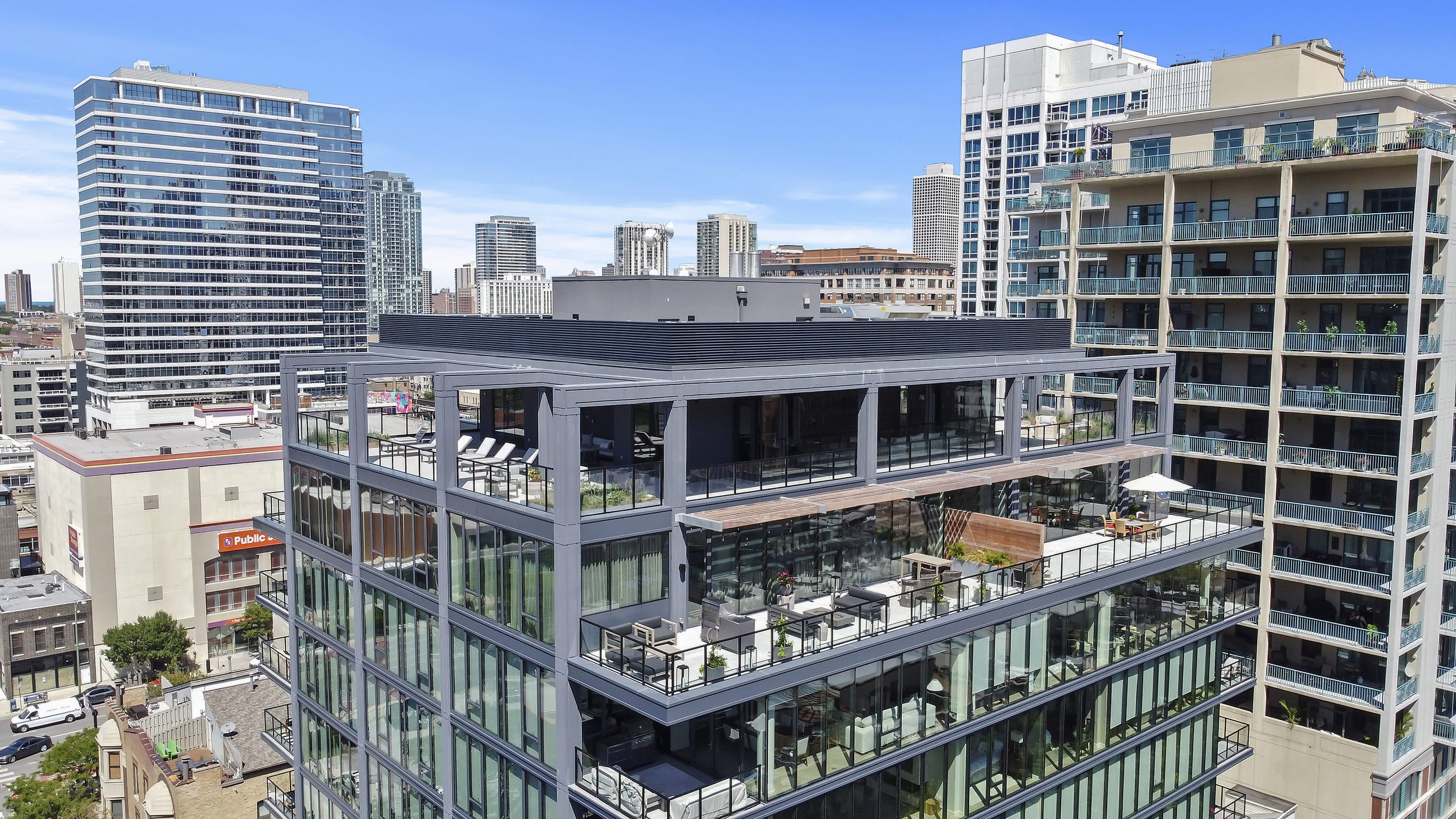 Aerial of Building Rooftop