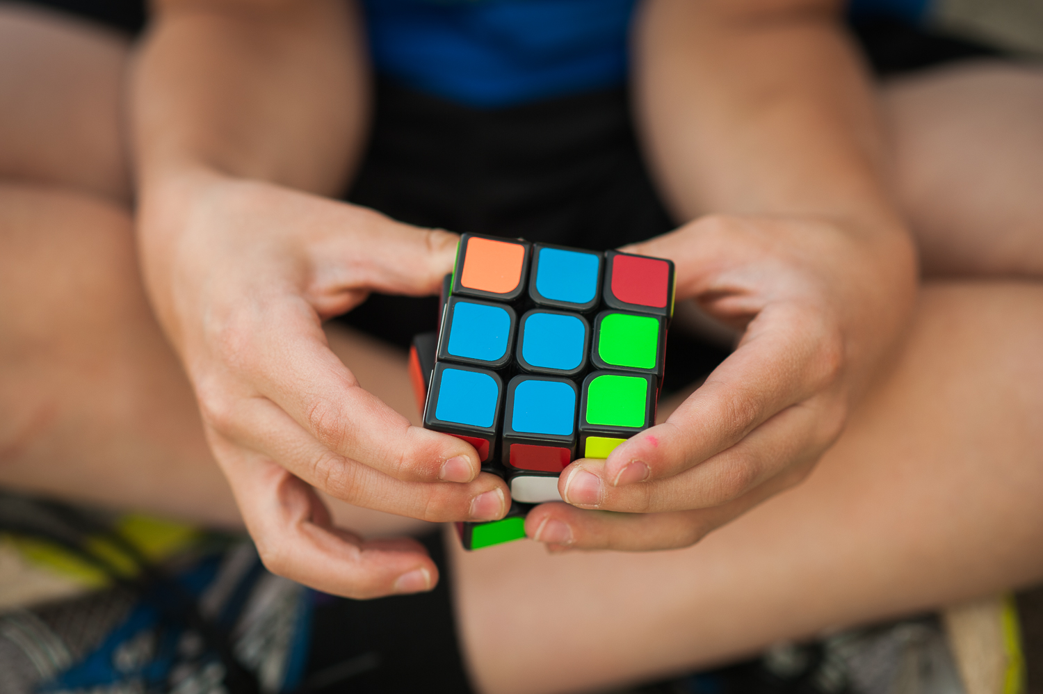 boy holding Rubik's cube | Huntsville family photographer