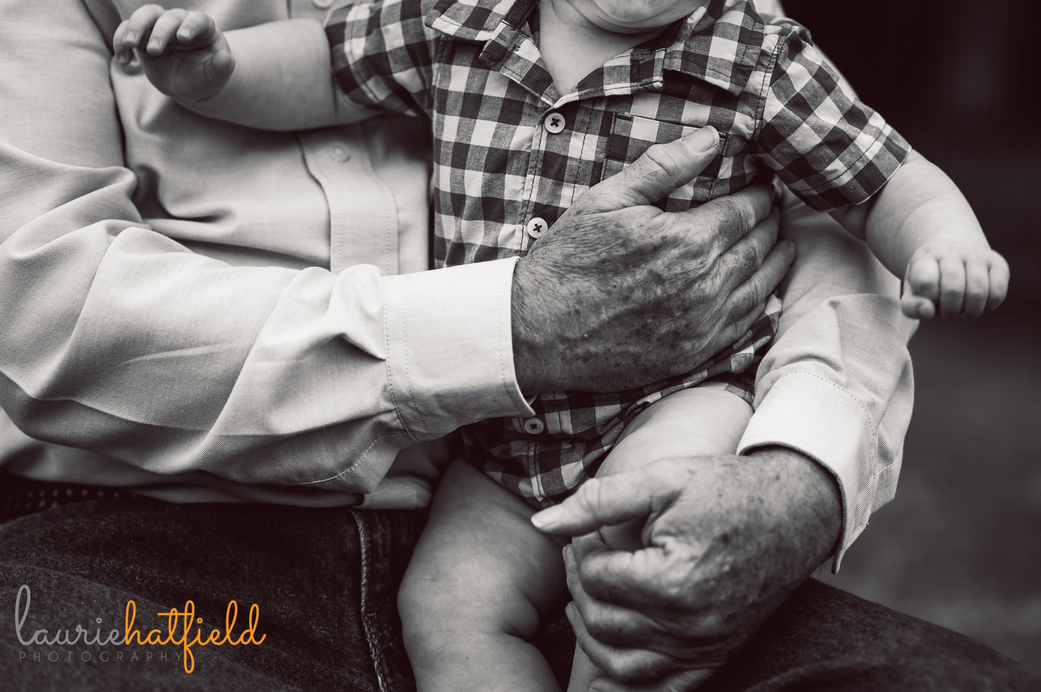 grandfather's hands holding baby grandson | Huntsville family photographer