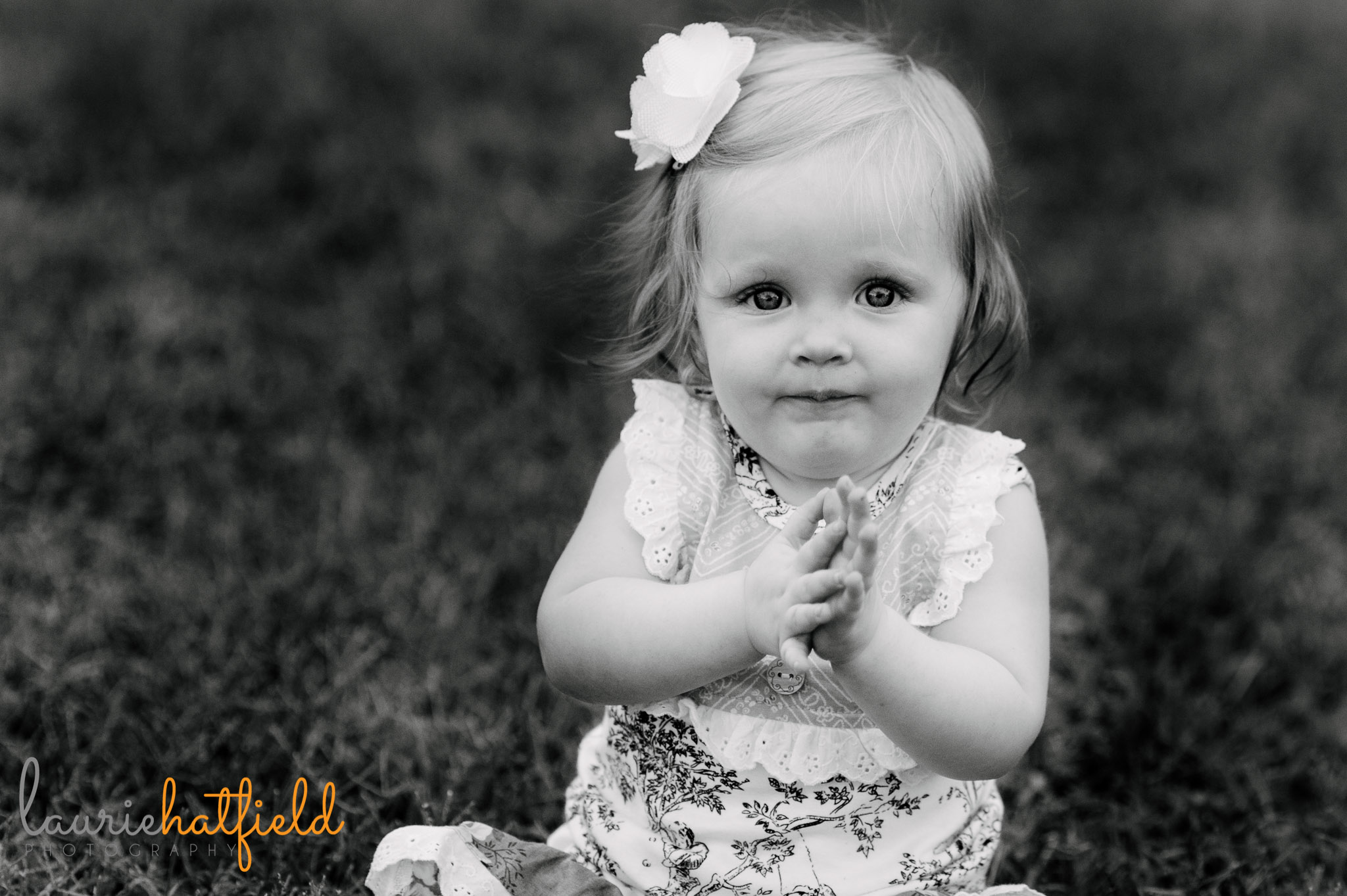 one year old baby girl clapping | Mobile AL family photographer