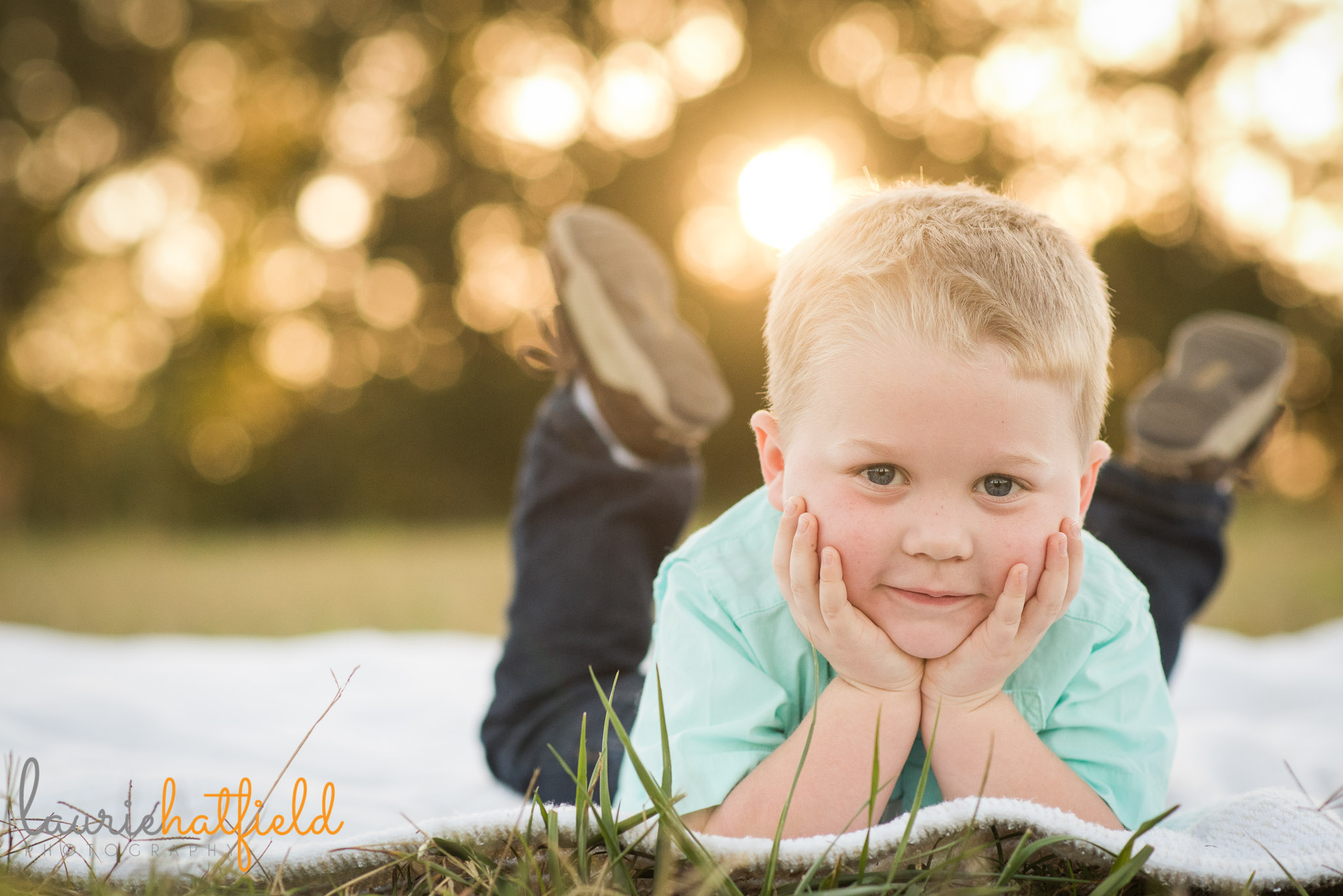 3 year old boy lying on stomach | Mobile AL child photographer