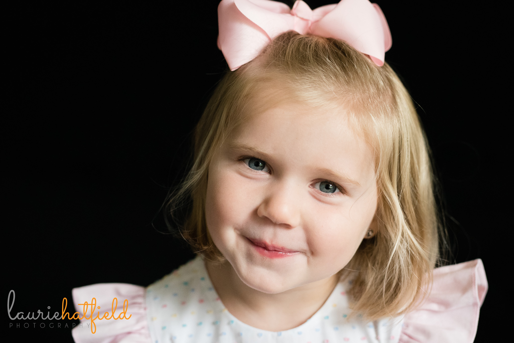 little girl in pink dress | Mobile AL school portrait photographer