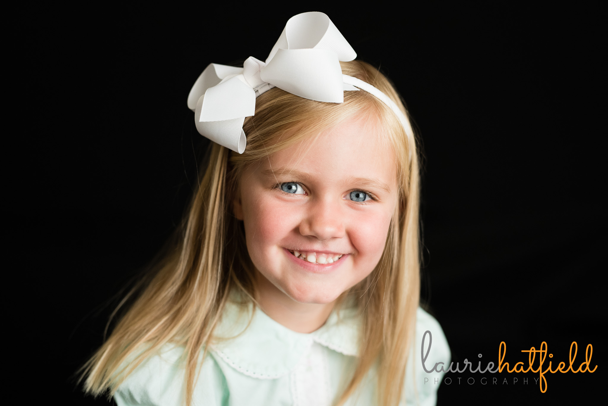 3 year old girl school portrait | Mobile AL preschool photographer 