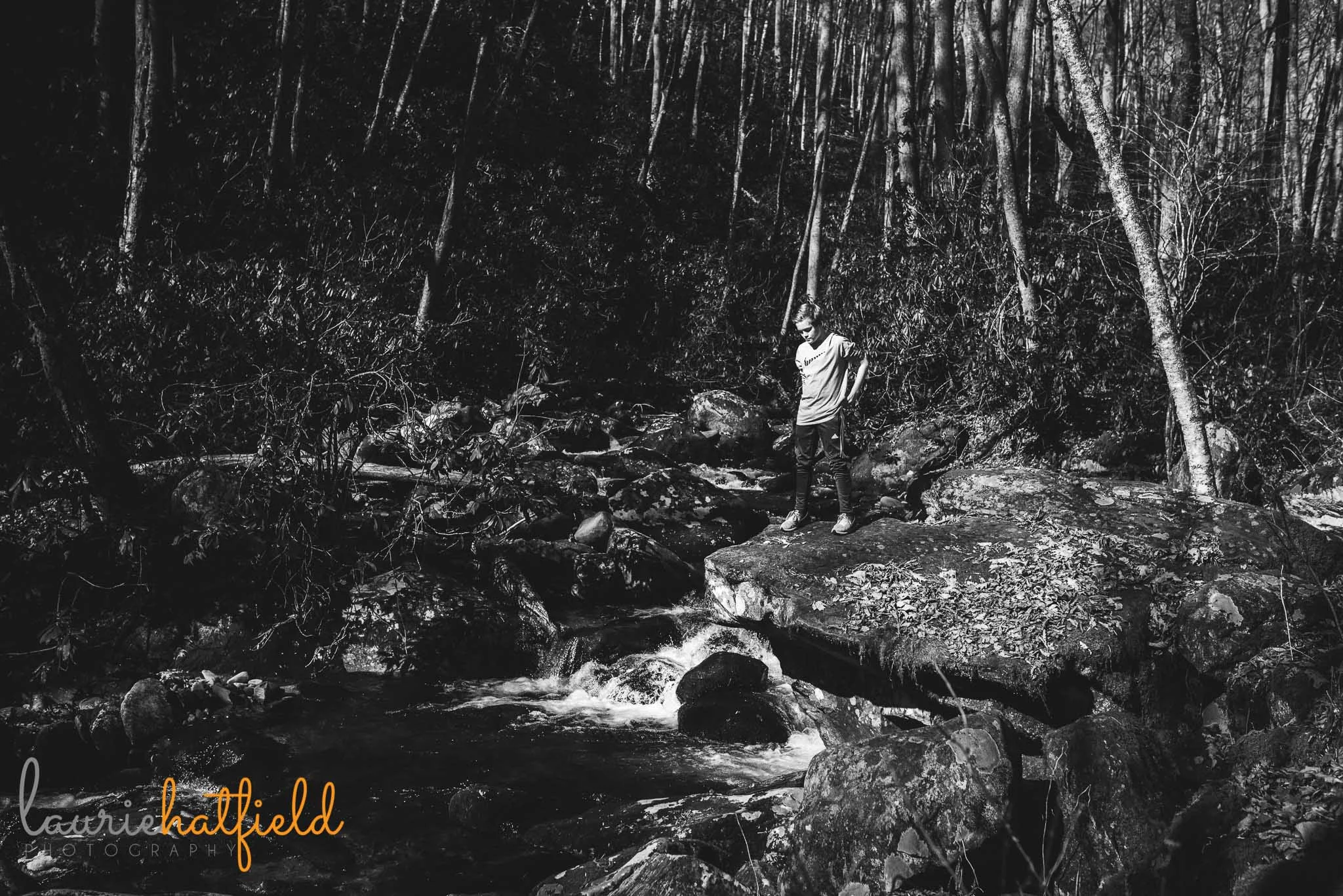 boy standing near creek | Mobile AL family photographer