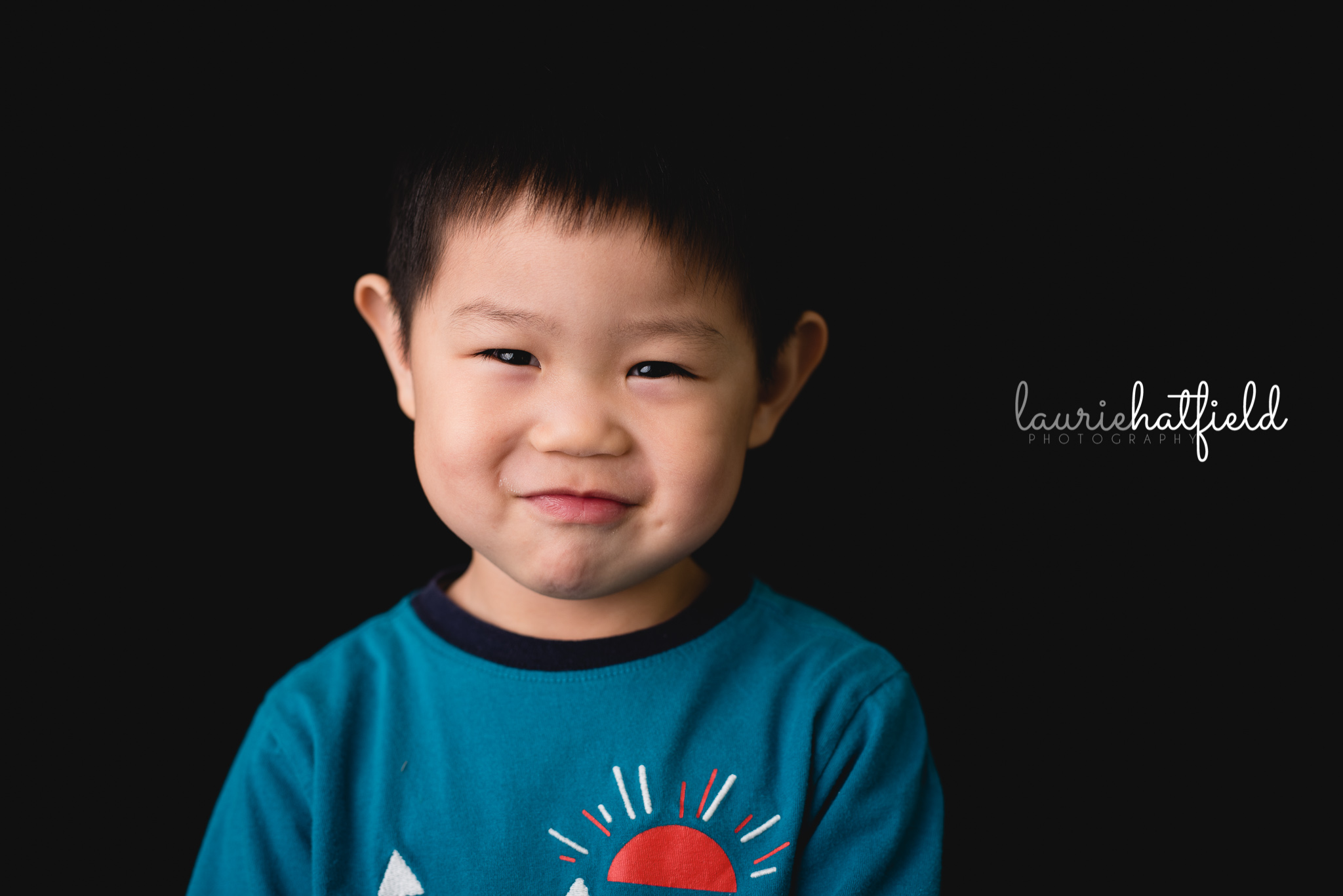 Asian boy in blue shirt | Mobile AL preschool photography