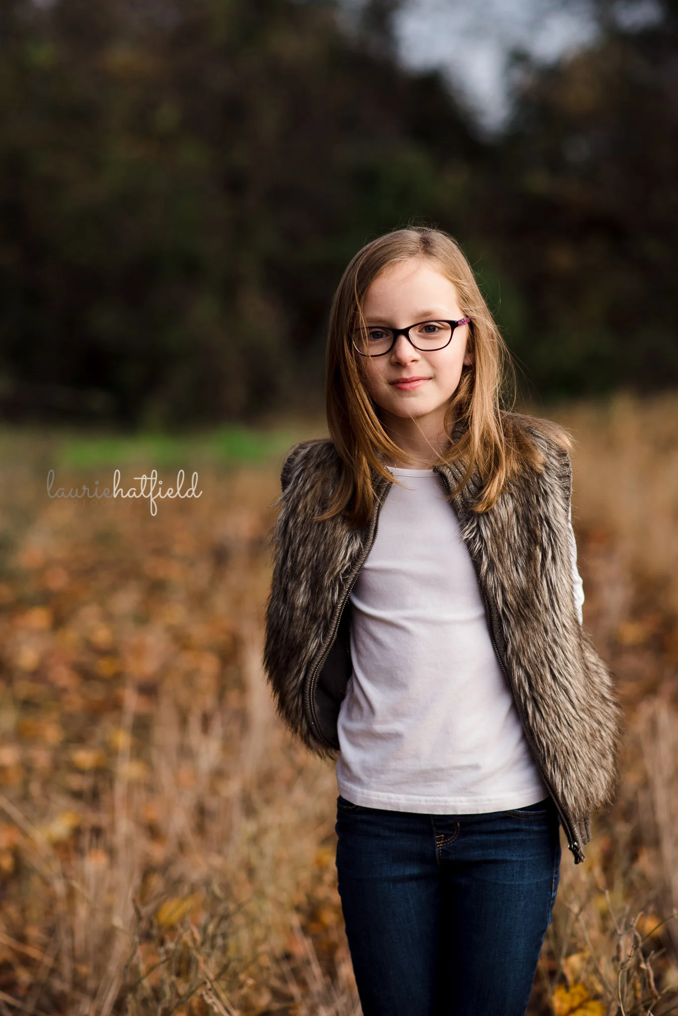 8-year-old girl with brown hair | Mobile AL family photographer