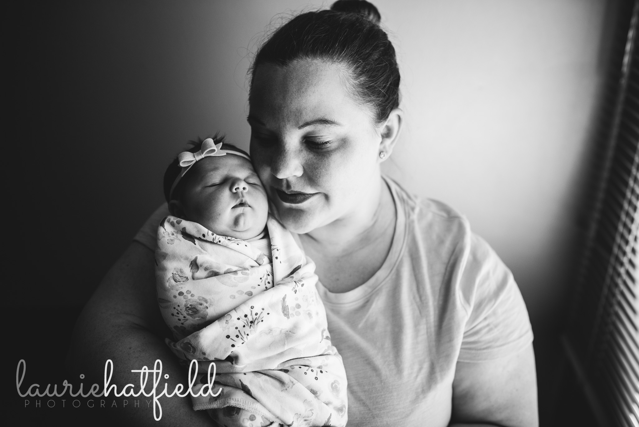 Mom with newborn baby girl | Mobile AL Fresh 48 photo session