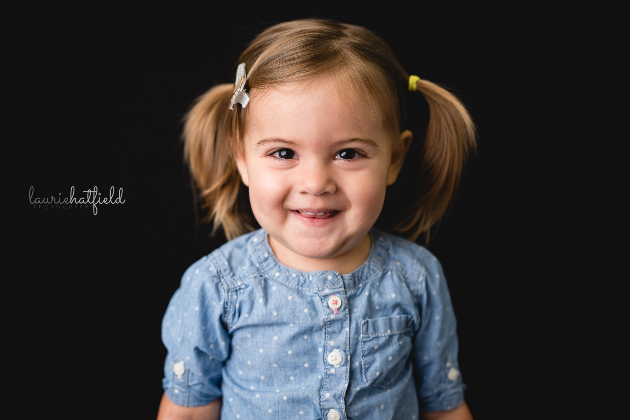 little girl with pigtails | Mobile AL preschool photographer