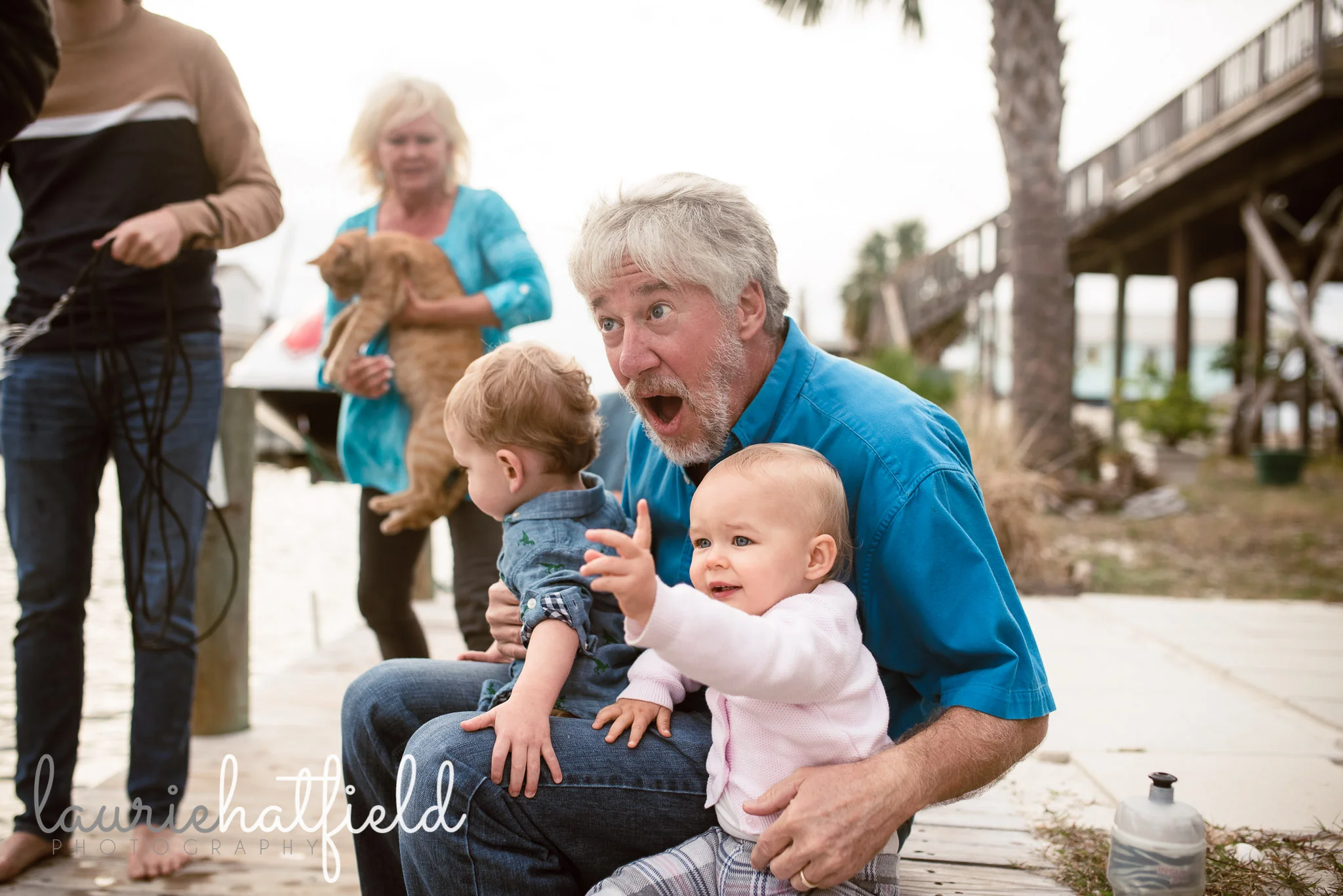 grandfather with two small grandchildren | Decatur AL family photographer