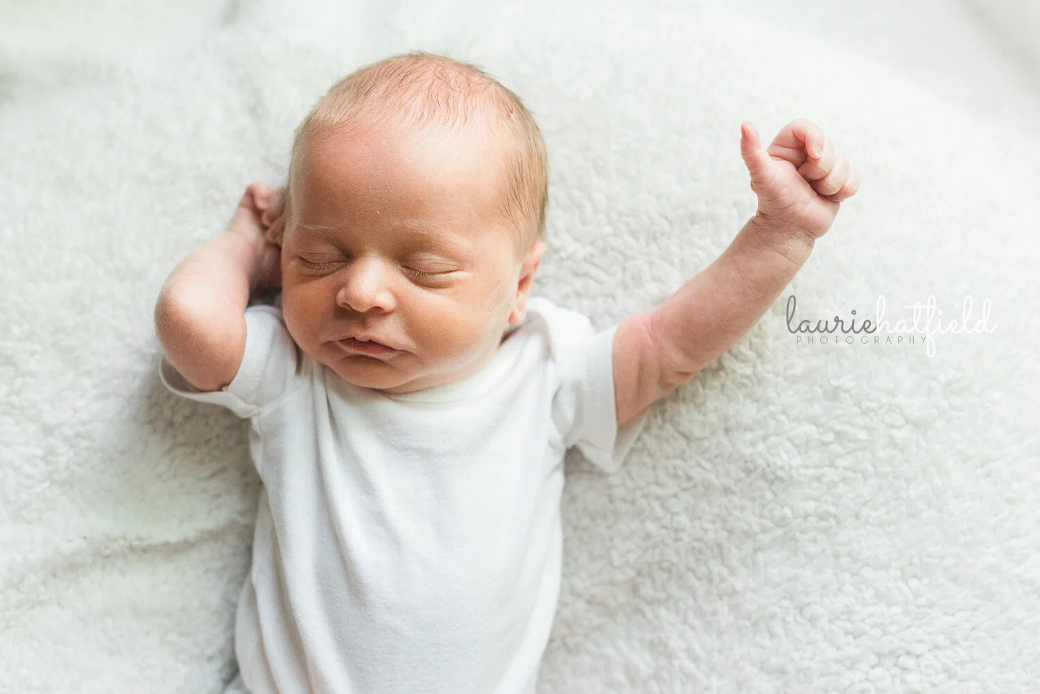 baby boy stretching | Huntsville AL newborn photographer