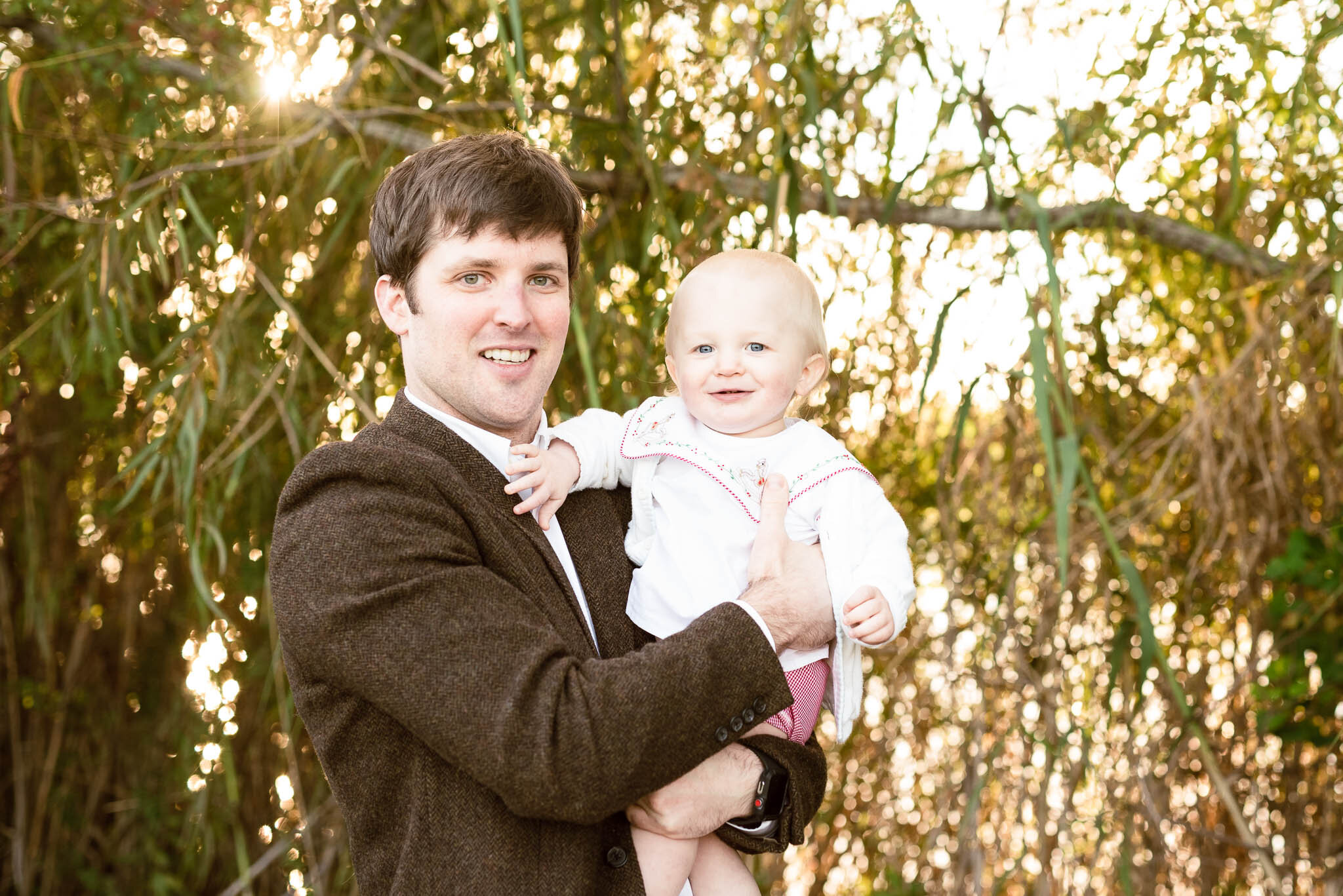 dad and baby boy smiling | Huntsville AL family pictures