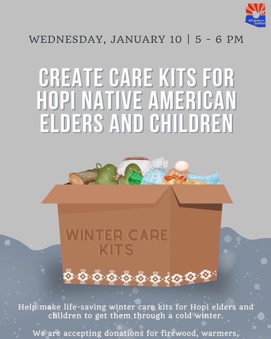 HELP NEEDED!!! Tonight at Valley Beit Midrash at 5pm volunteers are needed to come assemble winter warmth kits for the Hopi Reservation!! They need these kits and only 2 people have signed up to help. PARENTS, TEENS, YOUNG KIDS&hellip;all hands neede