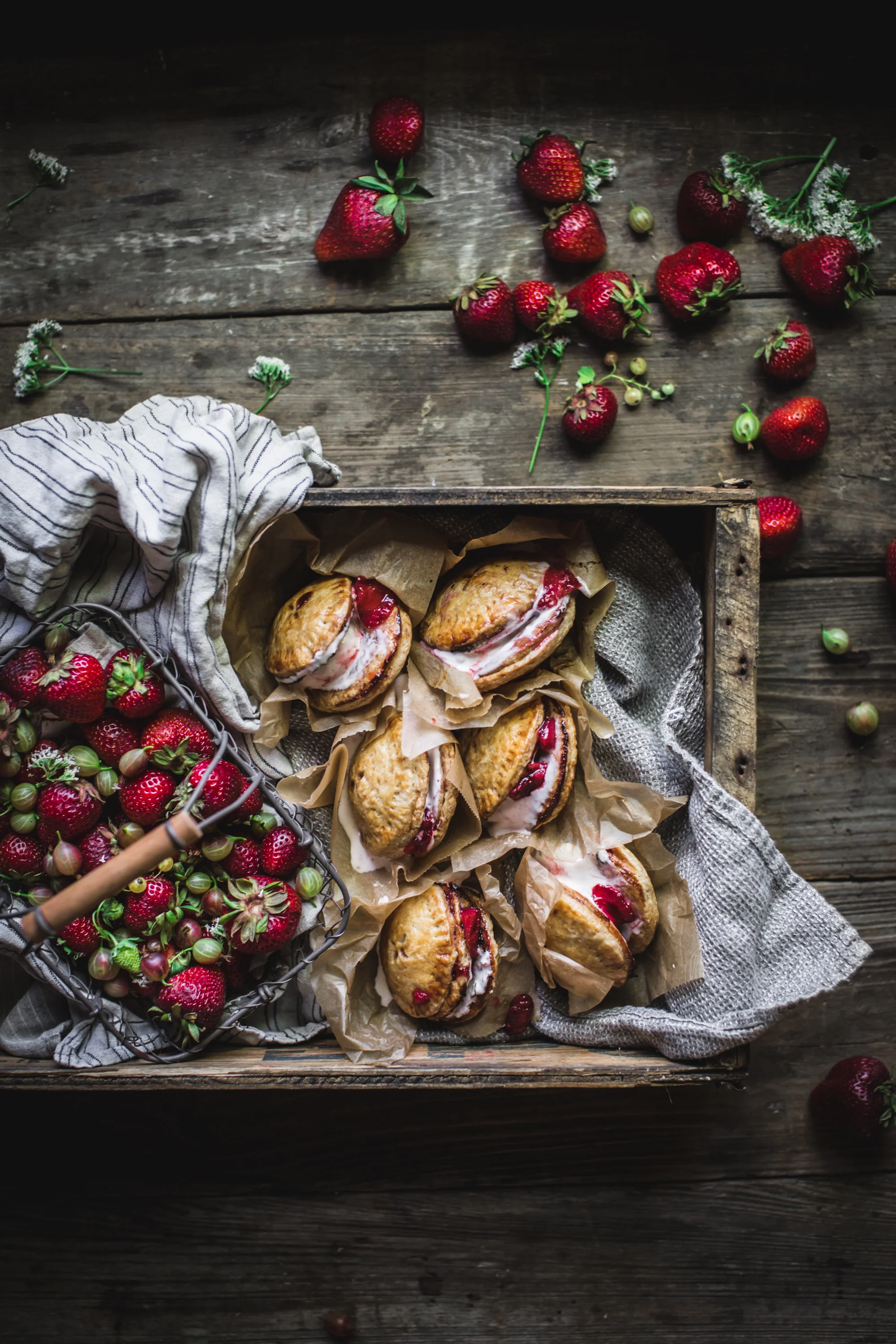 Strawberry Rhubarb Pie Ice Cream Sandwiches