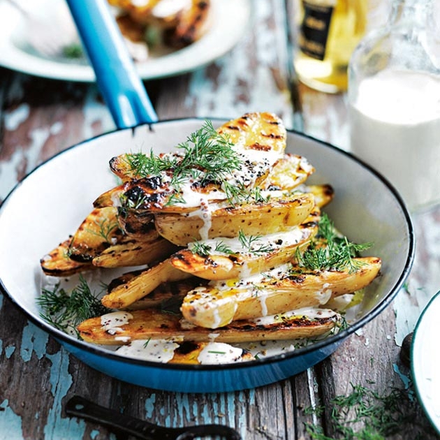 Char-grilled Potato Salad with Creamy Mustard Dressing