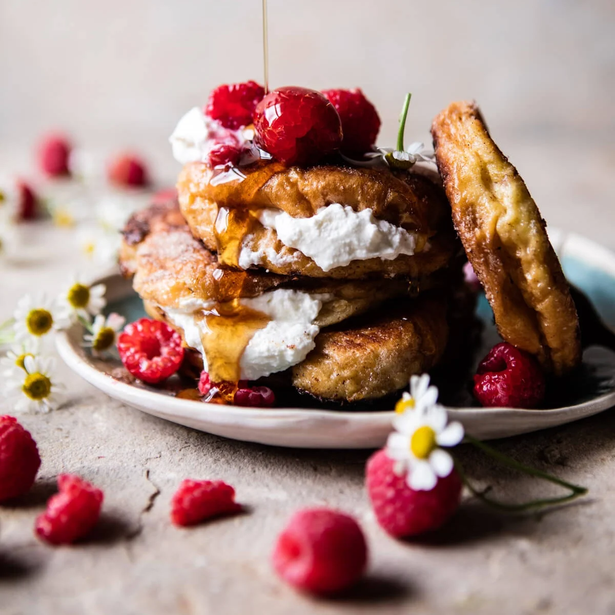 Raspberry Ricotta Croissant French Toast
