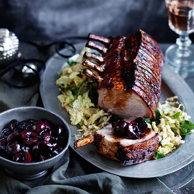  Roast Pork Rack with Cherry-Ginger Relish