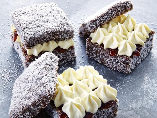 Jam and Vanilla Cream Lamingtons