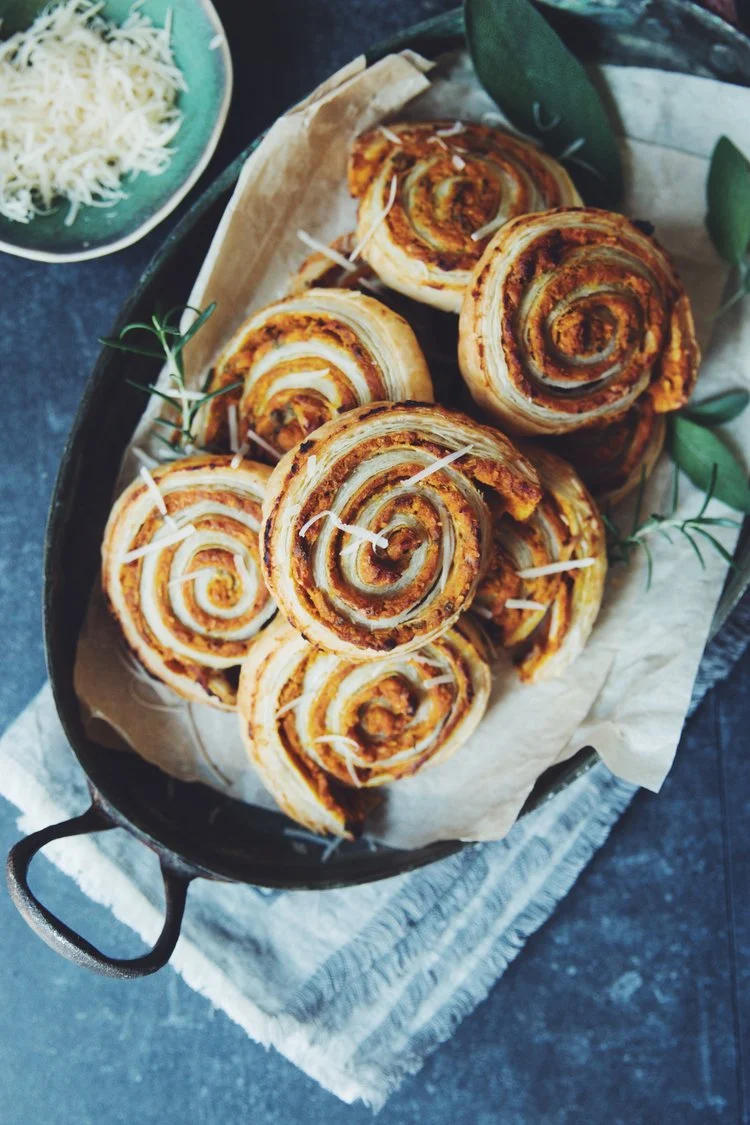 Cheesy Vegan Pumpkin Scrolls