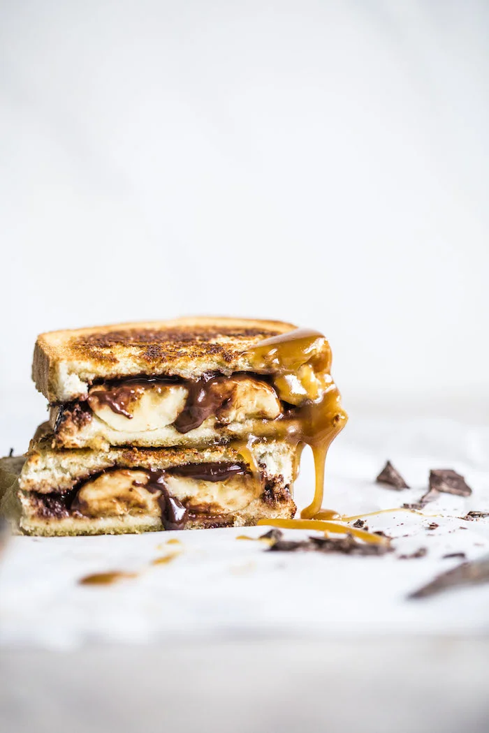 Vegan Chocolate Bananas Foster Sandwich