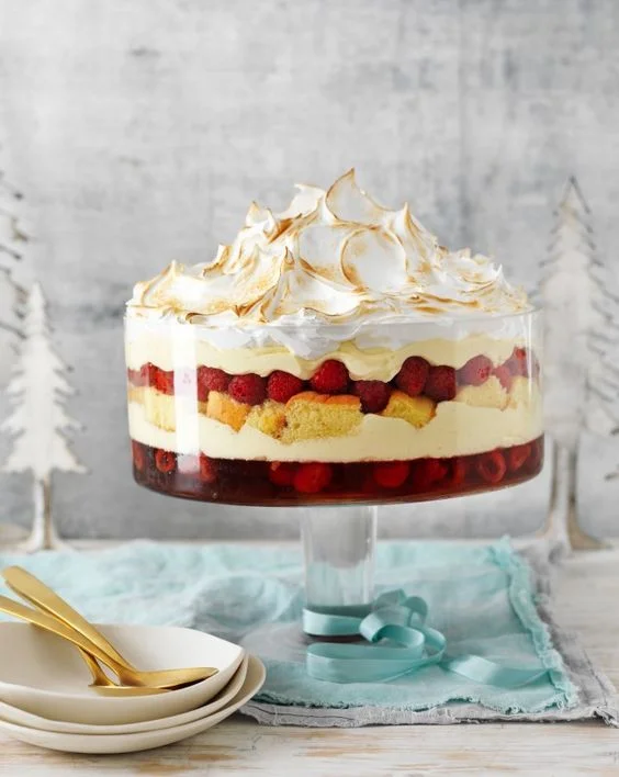 Raspberry Trifle with Meringue