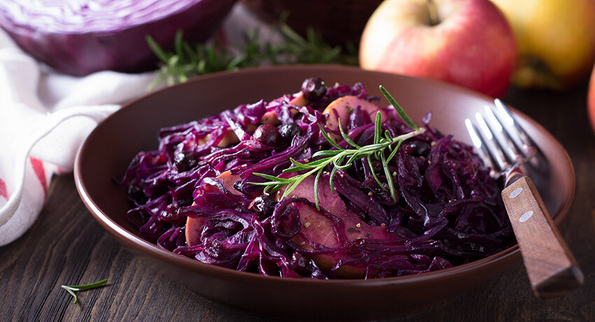 Braised Red Cabbage with Apple