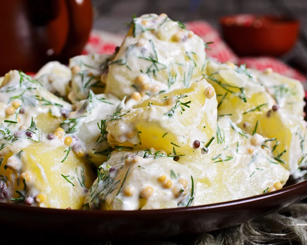 Potatoes with Asparagus &amp; Herb Dressing
