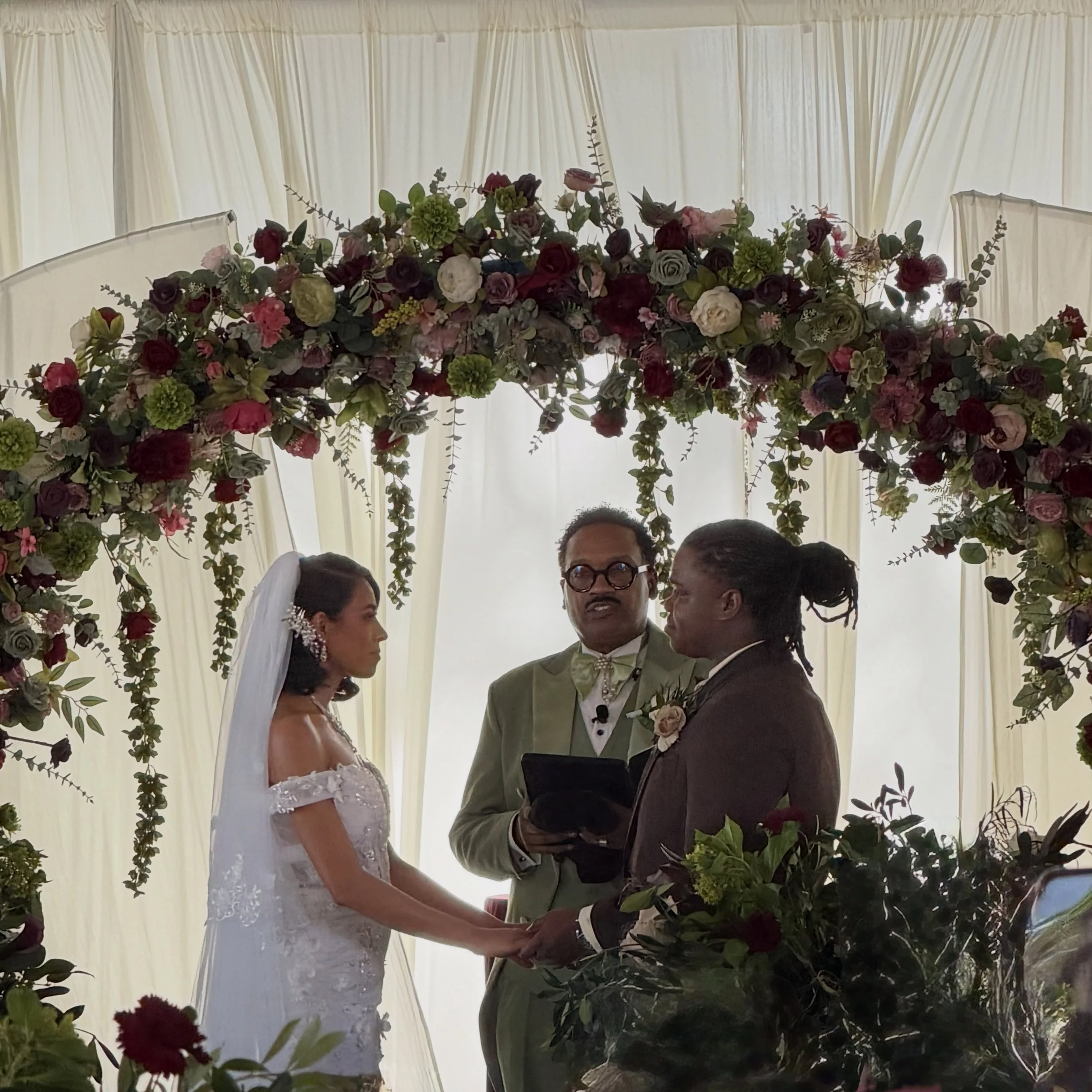 Congratulations to @alexaryspujol and @ryanspenner.tv on an absolutely beautiful and grand wedding!!! The ceremony by @drjamespierce was so touching!  @staciapierce out of this world design of the wedding was beyond imagination!! Every detail, blend 