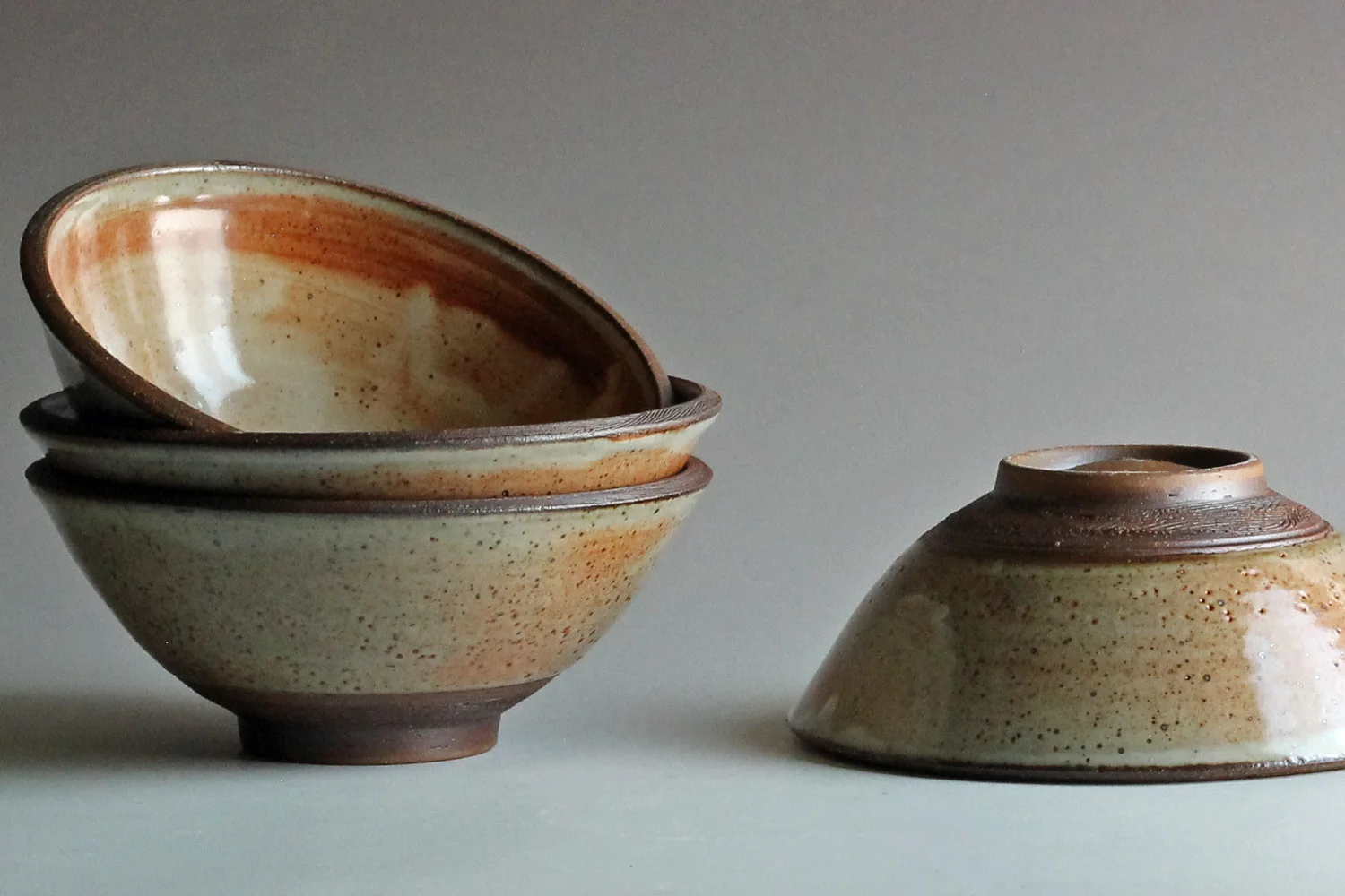 stoneware bowls ash glaze