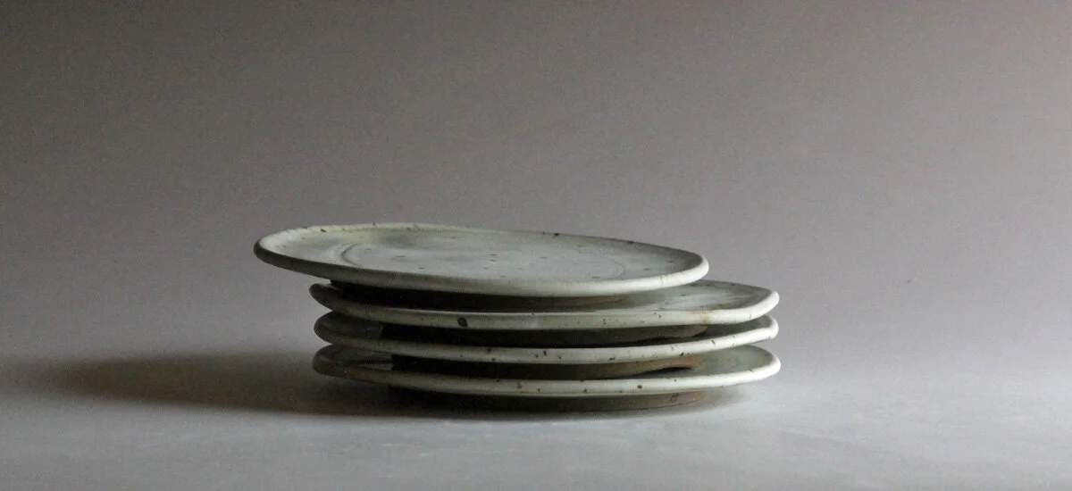 8” plates with Rhodes 32 matte glaze July 2020